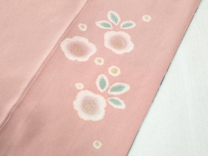 平和屋着物●訪問着　作家物　駒刺繍　絞り　扇面舞桜花文　金彩　正絹　逸品　CABG0595yc