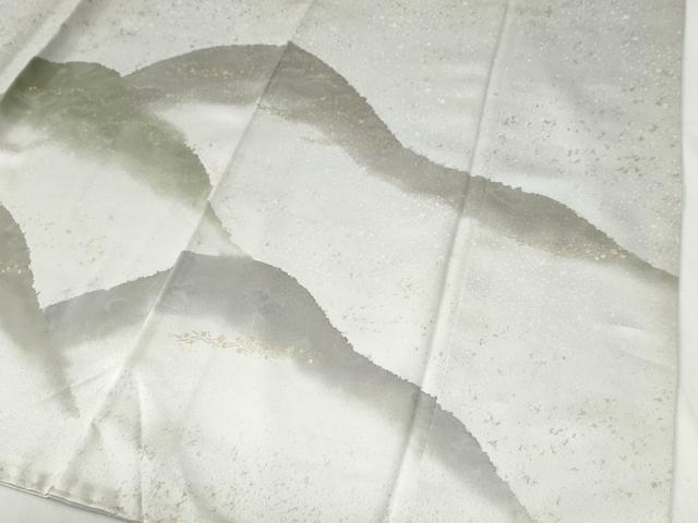 平和屋着物●訪問着　刺繍　遠山箔散らし　金彩　正絹　逸品　CABG0602yc