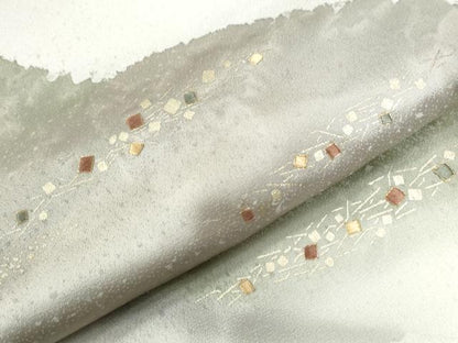 平和屋着物●訪問着　刺繍　遠山箔散らし　金彩　正絹　逸品　CABG0602yc