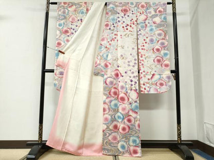 平和屋着物●豪華振袖　駒刺繍　流水梅文　金彩　正絹　逸品　CABG0603yc