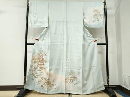 平和屋着物●訪問着　雲取り松竹梅舟花文　暈し染め　金彩　正絹　逸品　未使用　CABG0604yc