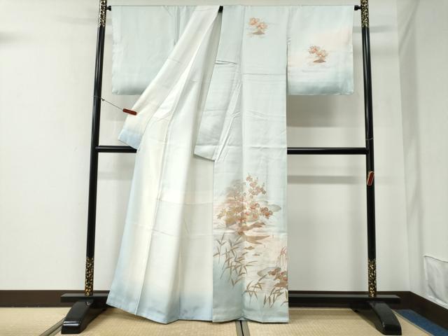 平和屋着物●訪問着　雲取り松竹梅舟花文　暈し染め　金彩　正絹　逸品　未使用　CABG0604yc