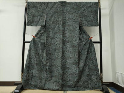 平和屋着物●本場大島紬　霞吉祥文　正絹　逸品　CABG0605yc
