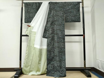 平和屋着物●本場大島紬　霞吉祥文　正絹　逸品　CABG0605yc