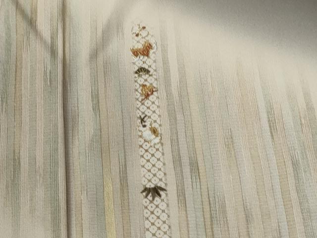 平和屋着物●訪問着　刺繍　宝尽くし松笹文　暈し染め　金糸　正絹　逸品　CABG0608yc