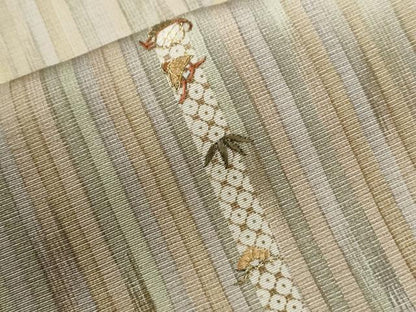 平和屋着物●訪問着　刺繍　宝尽くし松笹文　暈し染め　金糸　正絹　逸品　CABG0608yc