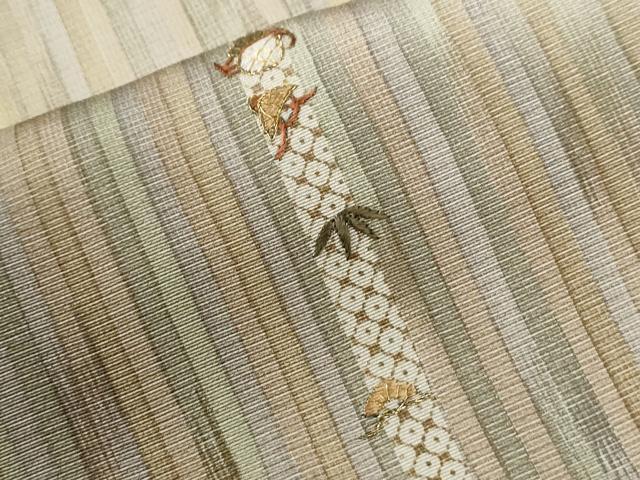 平和屋着物●訪問着　刺繍　宝尽くし松笹文　暈し染め　金糸　正絹　逸品　CABG0608yc