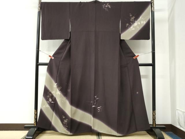 平和屋着物●訪問着　作家物　草花文　暈し染め　金彩　正絹　逸品　CABG0613yc