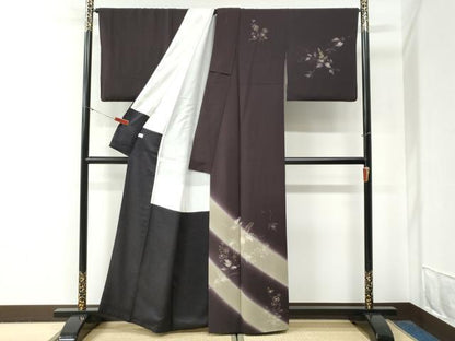 平和屋着物●訪問着　作家物　草花文　暈し染め　金彩　正絹　逸品　CABG0613yc