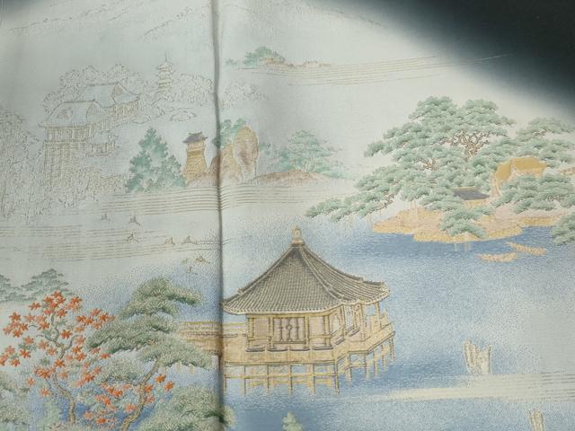 平和屋着物●豪華黒留袖　寿光織　渡り橋風景文　暈し染め　金糸　さが美扱い　正絹　逸品　未使用　CABG0618yc