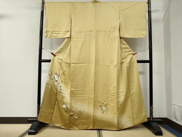 平和屋着物●訪問着　枝花文　暈し染め　金彩　正絹　逸品　CABG0624yc