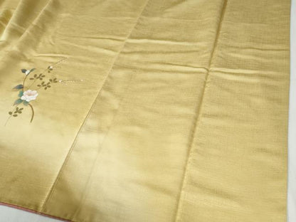 平和屋着物●訪問着　枝花文　暈し染め　金彩　正絹　逸品　CABG0624yc