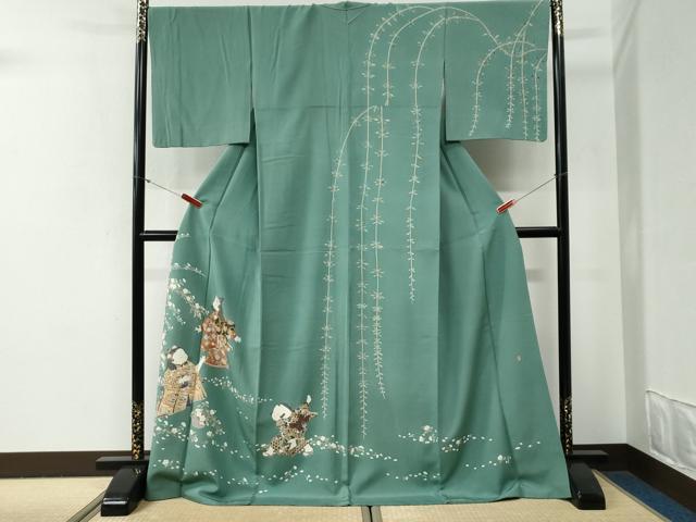 平和屋着物●訪問着　作家物　童子遊び　ロング丈　正絹　逸品　CABG0626yc