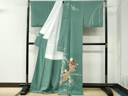 平和屋着物●訪問着　作家物　童子遊び　ロング丈　正絹　逸品　CABG0626yc