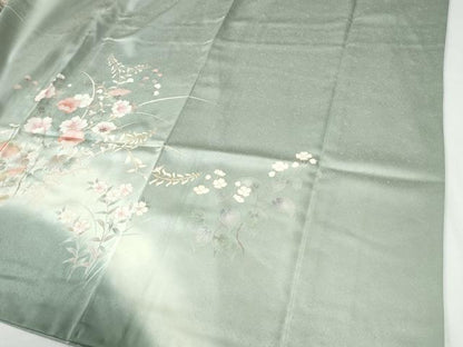 平和屋着物●訪問着　枝花文　暈し染め　金彩　正絹　逸品　CABG0627yc