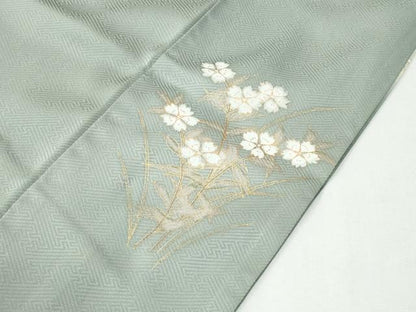 平和屋着物●訪問着　枝花文　暈し染め　金彩　正絹　逸品　CABG0627yc