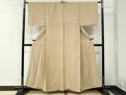 平和屋着物●上質な小紋　草花丸文　金彩　正絹　逸品　CABG0628yc