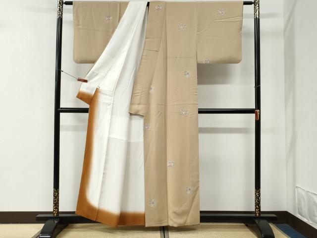 平和屋着物●上質な小紋　草花丸文　金彩　正絹　逸品　CABG0628yc