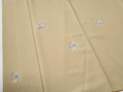 平和屋着物●上質な小紋　草花丸文　金彩　正絹　逸品　CABG0628yc