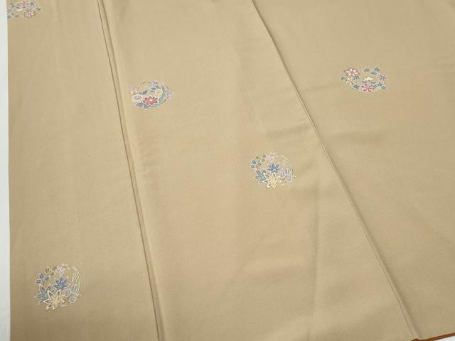 平和屋着物●上質な小紋　草花丸文　金彩　正絹　逸品　CABG0628yc