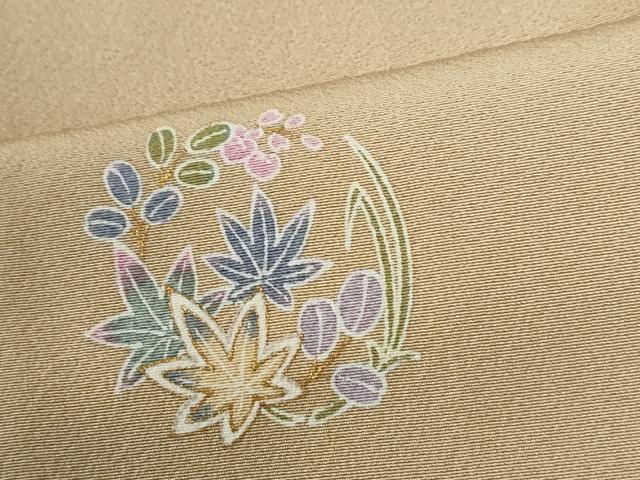 平和屋着物●上質な小紋　草花丸文　金彩　正絹　逸品　CABG0628yc
