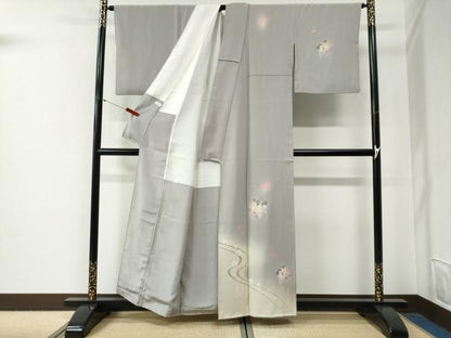 平和屋着物●訪問着　花松丸文　暈し染め　金彩　正絹　逸品　CABG0630yc