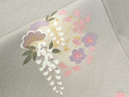 平和屋着物●訪問着　花松丸文　暈し染め　金彩　正絹　逸品　CABG0630yc