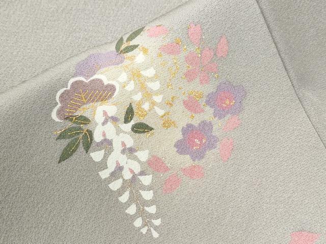 平和屋着物●訪問着　花松丸文　暈し染め　金彩　正絹　逸品　CABG0630yc