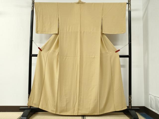 平和屋着物●上質な色無地　胴抜き仕立て　飴色　正絹　逸品　CABG0634yc