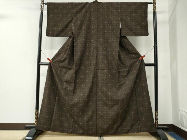 平和屋着物●上質な紬　源氏車　正絹　逸品　CABG0636yc