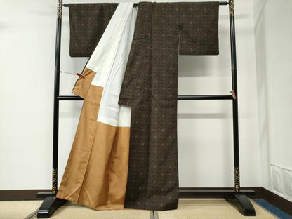 平和屋着物●上質な紬　源氏車　正絹　逸品　CABG0636yc