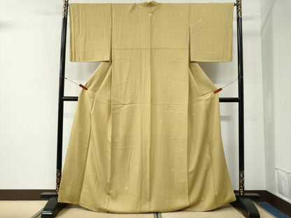 平和屋着物●上質な色無地　舞花地紋　砥粉色　さが美扱い　正絹　逸品　未使用　CABG0641yc