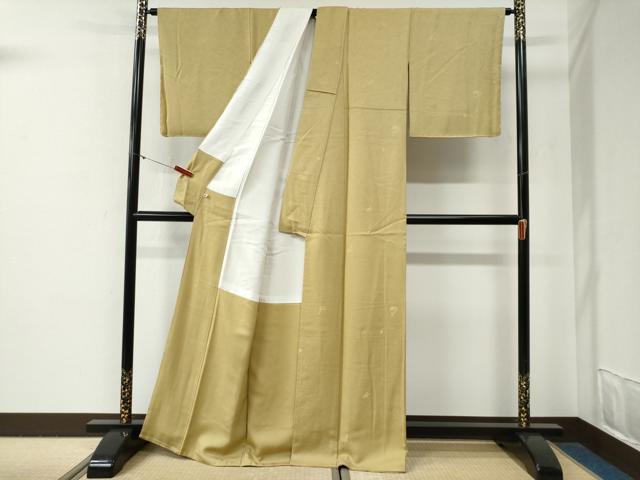 平和屋着物●上質な色無地　舞花地紋　砥粉色　さが美扱い　正絹　逸品　未使用　CABG0641yc