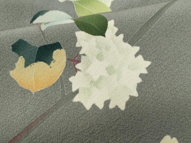 平和屋着物●京加賀糸目友禅作家　山崎巌　訪問着　枝花文　ロング丈　正絹　逸品　CABG0642yc
