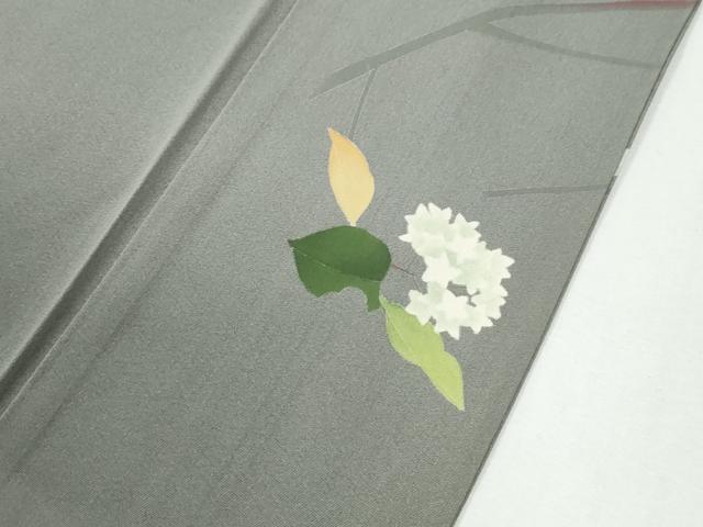 平和屋着物●京加賀糸目友禅作家　山崎巌　訪問着　枝花文　ロング丈　正絹　逸品　CABG0642yc