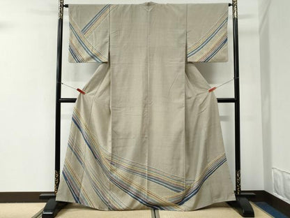 平和屋着物●訪問着　紬地　絞り　吉祥文　正絹　逸品　CABG0646yc