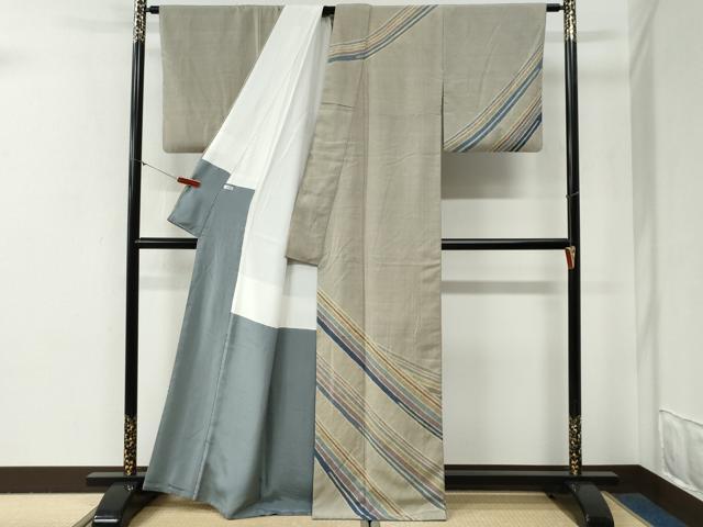 平和屋着物●訪問着　紬地　絞り　吉祥文　正絹　逸品　CABG0646yc