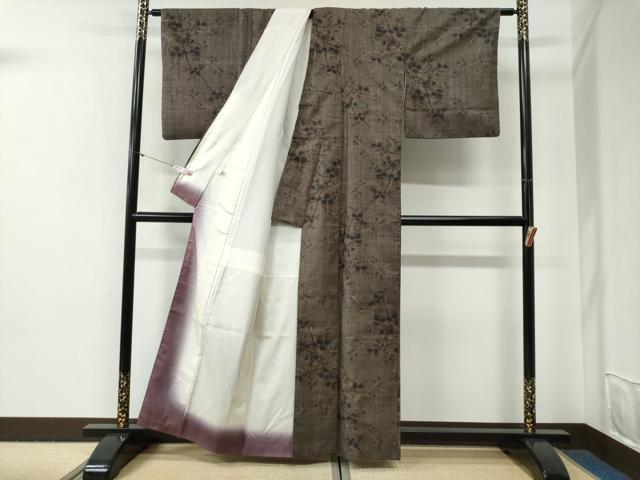 平和屋着物●本場大島紬　7マルキ　枝花文　正絹　逸品　CABG0649yc