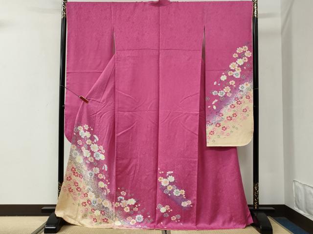 平和屋着物●豪華振袖　舞花文　暈し染め　金彩　正絹　逸品　未使用　CABG0652yc