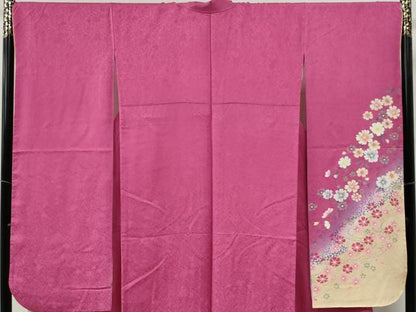 平和屋着物●豪華振袖　舞花文　暈し染め　金彩　正絹　逸品　未使用　CABG0652yc