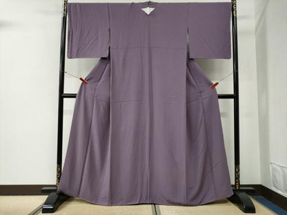 平和屋着物●上質な色無地　古代紫色　正絹　逸品　未使用　CABG0658yc