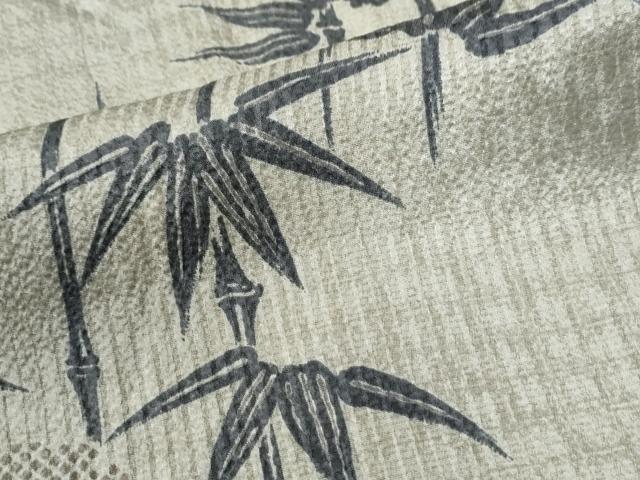 平和屋着物●上質な小紋　笹竹文　正絹　逸品　未使用　CABG0659yc