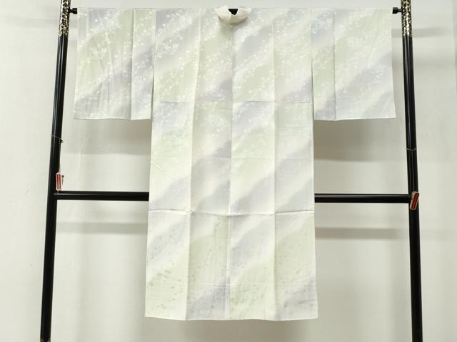 平和屋着物●長襦袢　袷　雪輪枝花地紋　暈し染め　正絹　逸品　CABG0661yc