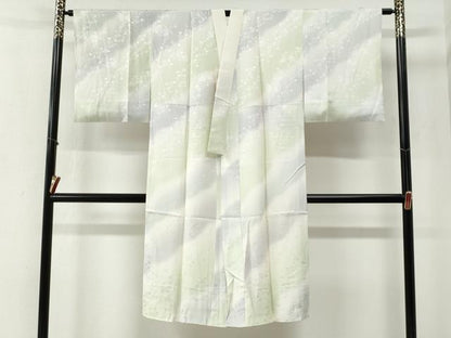 平和屋着物●長襦袢　袷　雪輪枝花地紋　暈し染め　正絹　逸品　CABG0661yc