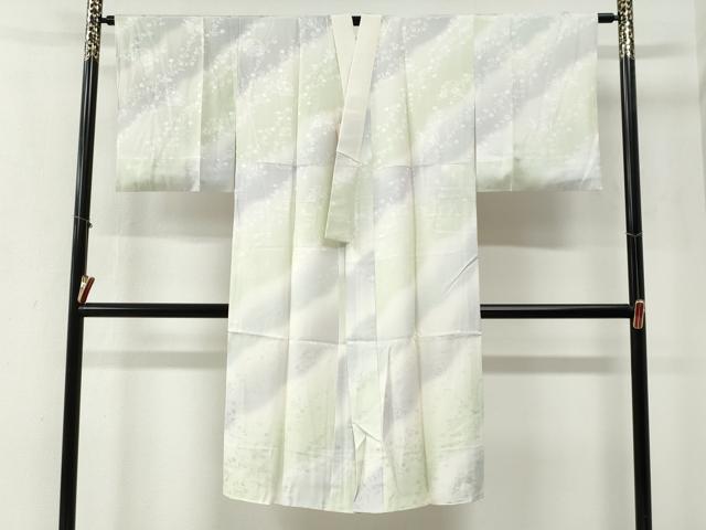 平和屋着物●長襦袢　袷　雪輪枝花地紋　暈し染め　正絹　逸品　CABG0661yc