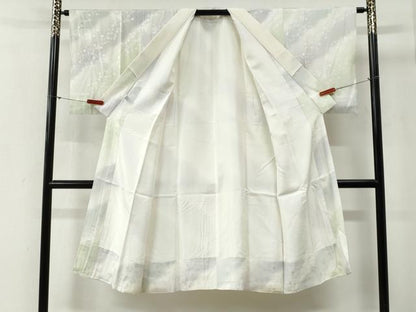平和屋着物●長襦袢　袷　雪輪枝花地紋　暈し染め　正絹　逸品　CABG0661yc
