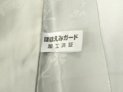 平和屋着物●長襦袢　袷　雪輪枝花地紋　暈し染め　正絹　逸品　CABG0661yc