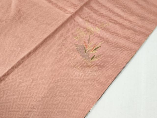 平和屋着物●訪問着　駒刺繍　枝花文　暈し染め　金彩　ロング丈　正絹　逸品　CABG0662yc