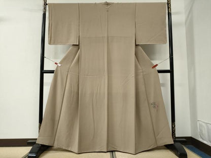 平和屋着物●上質な色無地　枯色　正絹　逸品　未使用　CABG0664yc