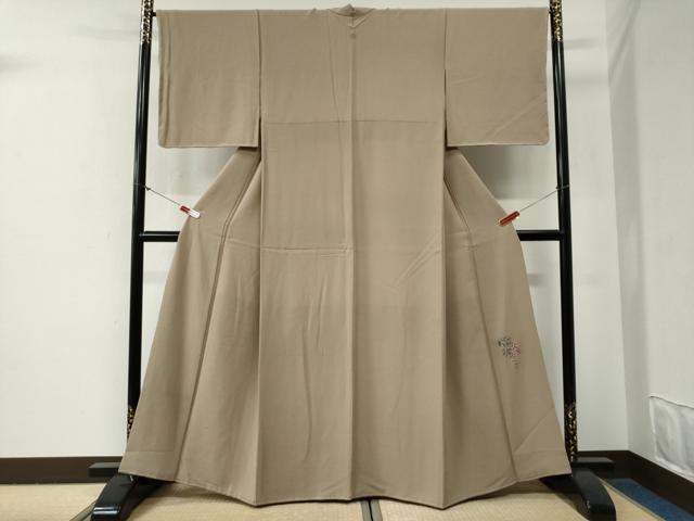 平和屋着物●上質な色無地　枯色　正絹　逸品　未使用　CABG0664yc